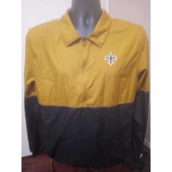 New Orleans Saints Jacket Mens Medium M Windbreaker 1/2 Zip NFL On Field Nike - Picture 1 of 14